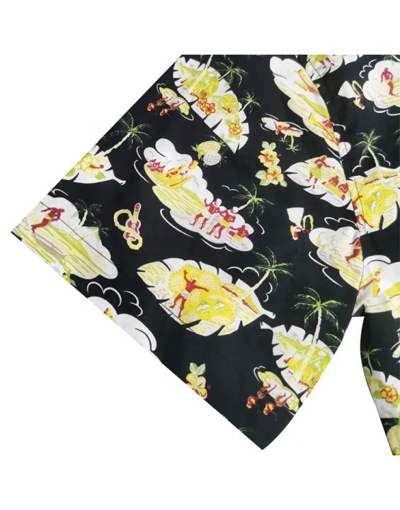 Short Sleeve Button Up 45 Kgs All Over Printing Hawaiian Shirt