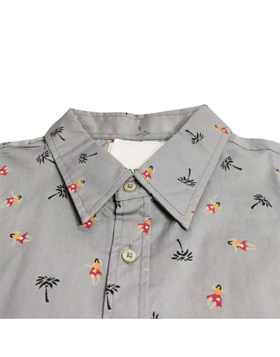 100% Cotton Printing Summer Beach Short Sleeve Hawaii Shirt For Men