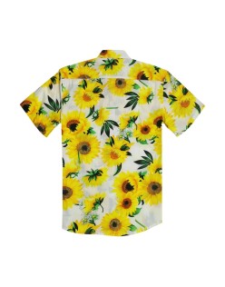 Hot Sale Popular Breathable  Men'S Hawaiian Flower Shirts Short Sleeve