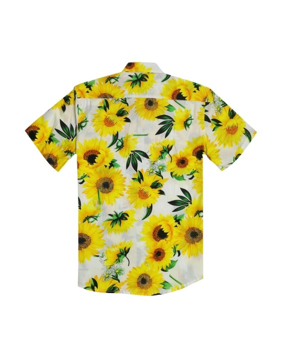 Hot Sale Popular Breathable  Men'S Hawaiian Flower Shirts Short Sleeve