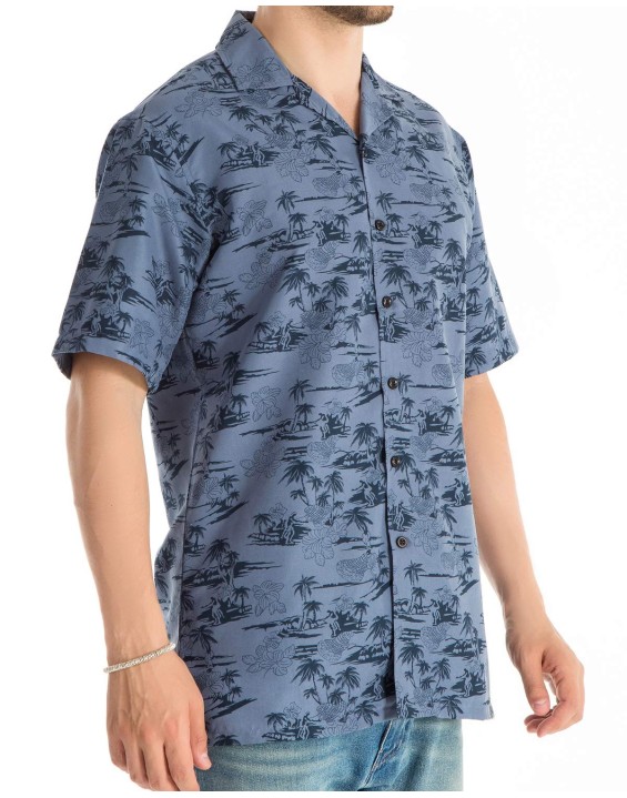 Men's Hawaiian Shirt Quick Dry Tropical Aloha Shirts Short Sleeve Beach Holiday Casual Shirts