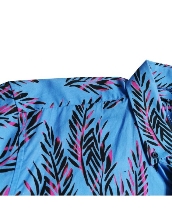 Beach Shirt Digital Print 100% Cotton Hawaiian Shirt