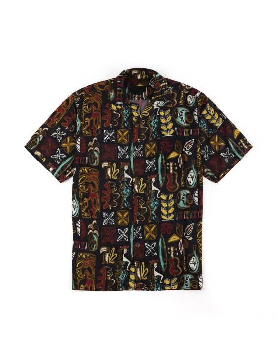 New Arrival  Printed 100% Rayon Viscose Casual Men Tiki Hawaiian Shirt