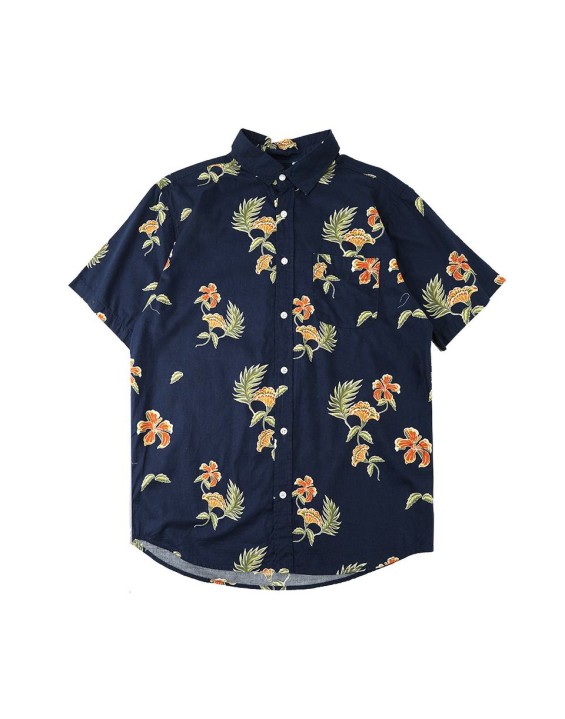 New look eco friendly colorful short sleeve floral beach designs of casual shirts hawai