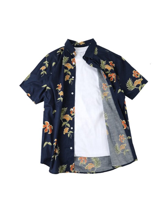 New look eco friendly colorful short sleeve floral beach designs of casual shirts hawai