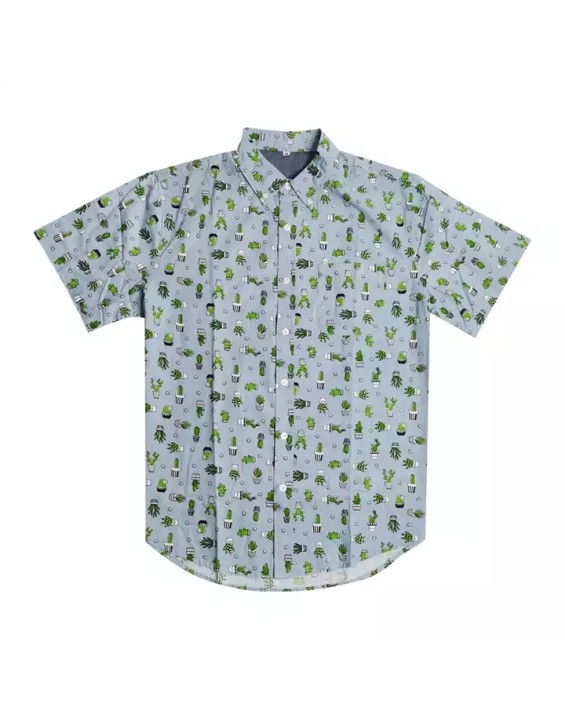 Blank Men Hawaiian Beach Theme Short Sleeve Shirts