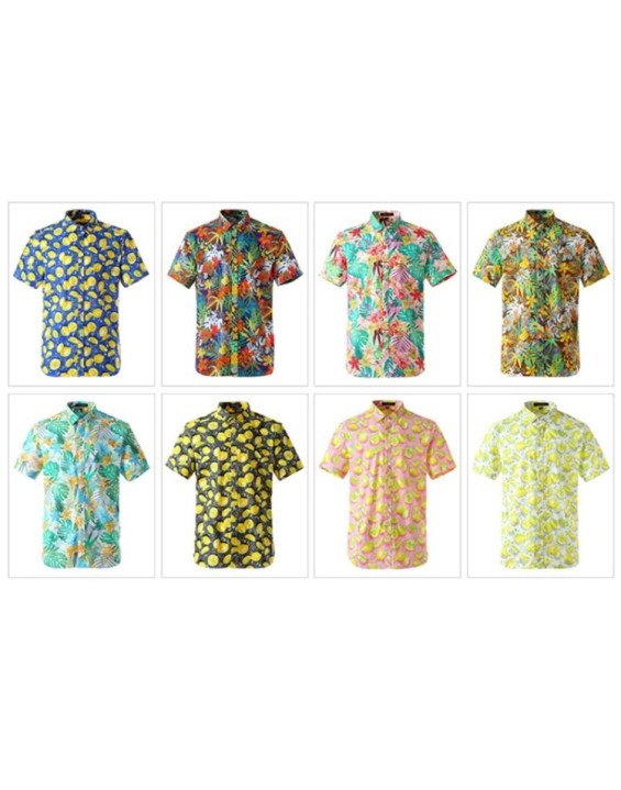 Clothing Casual Hawaii Shirts Polyester Printing Shirts Vacation Summer Beach Floral Shirts