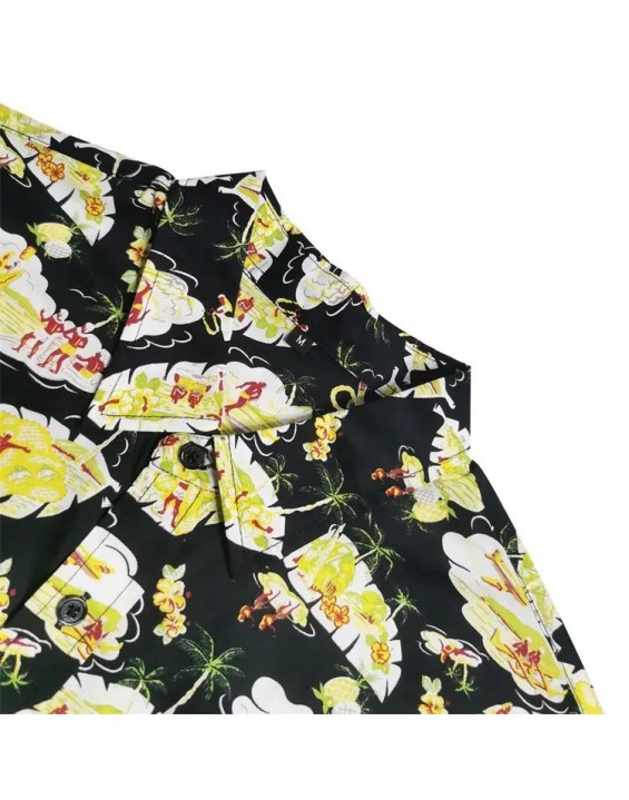 Short Sleeve Button Up 45 Kgs All Over Printing Hawaiian Shirt