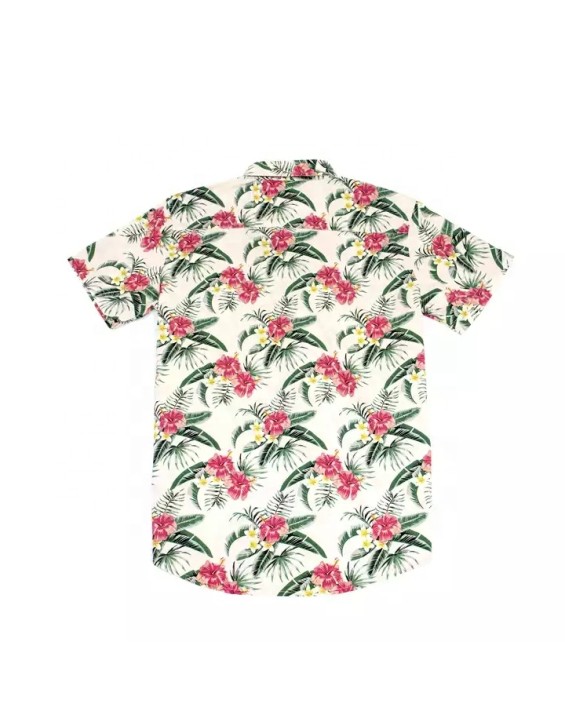 Summer  Printed Cool Beach Floral Hawaiian Style Shirt Short Sleeve Button up Coconut Tree Printing Hawaii Shirts for Men