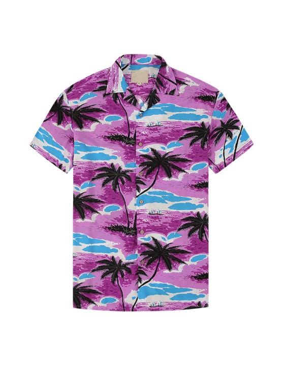 Aloha Summer Resort Beach Floral Hawaiian Shirts for Men