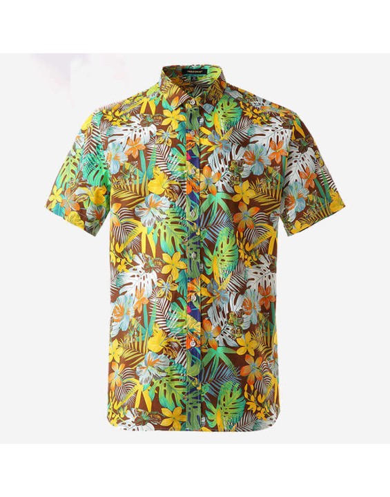 Clothing Casual Hawaii Shirts Polyester Printing Shirts Vacation Summer Beach Floral Shirts