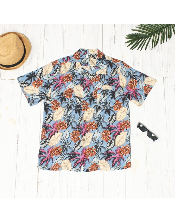 Hawaiian Shirts Family Matching USA Kid Size Shirts  Pattern Viscose Resort Shirts