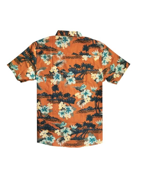 2023 New Design  Print Second Hand Red Skull Hawaiian Shirt For Men