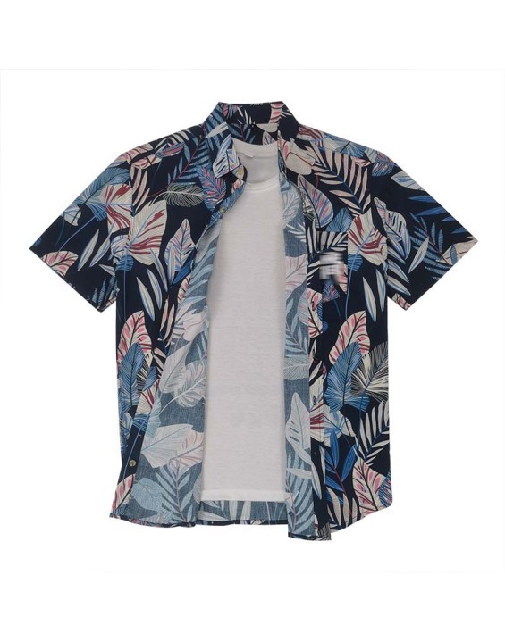 New Style Summer Men's Beach Shirt Printed Short Sleeve Casual Shirt Button Down Graphic Hawaii Shirts