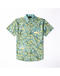  Hawaii vintage print cotton sublimated shirts button  for beach