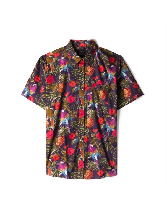 Pineapple Pattern Retro Style Print Shirts USA Size Coconut Button Hawaiian Shirts