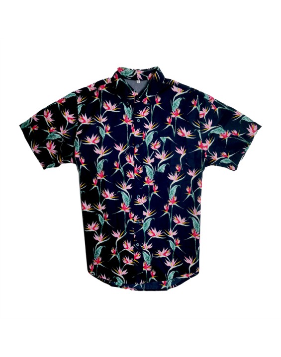 High Quality Men Polyester Hawaiian Shirt Bowling Beach Printing Shirt