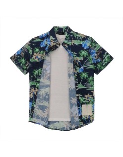 2023 New Design  Print Button Up Set Short Sleeve Printed Hawaiian Casual Shirts Shorts For Men