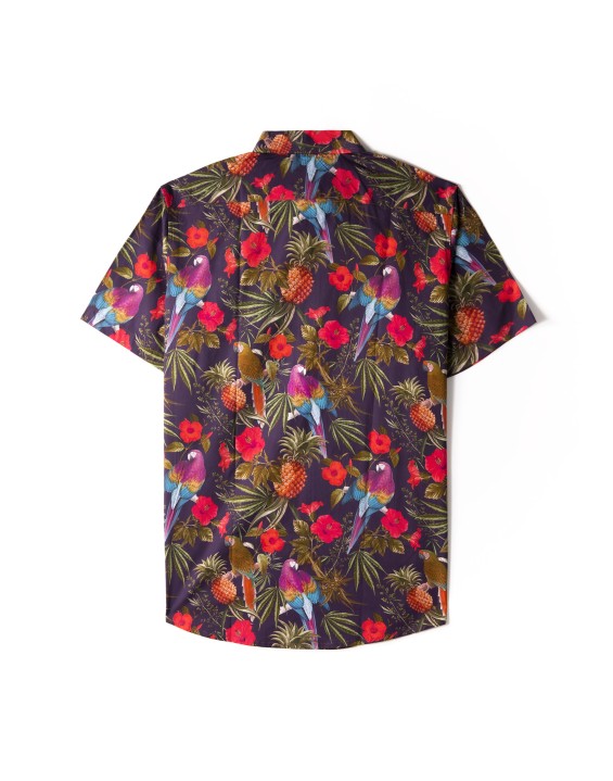 Pineapple Pattern Retro Style Print Shirts USA Size Coconut Button Hawaiian Shirts