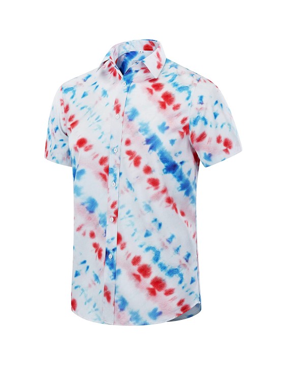 hot selling fashion men casual hawaiian beach floral button up shirts