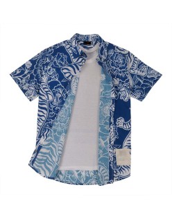 New Design Cotton Hawaiian Shirt Matching Short Set Digital Printing Summer Men Aloha Shirt