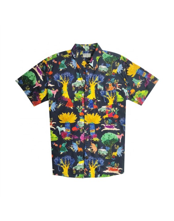 2023 Button Up Men'S Wear Beach Shirt Cotton Hawaiian Shirts