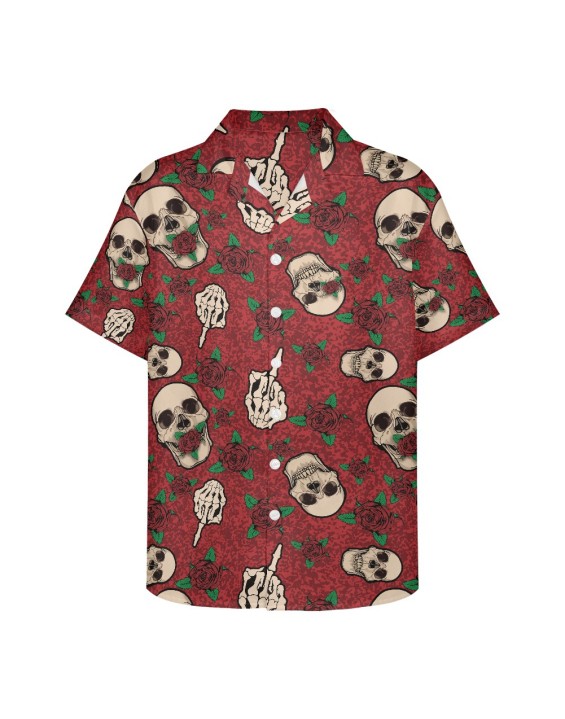 Eyeball Skull Design Digital Print Shirts Festival Activity Wear  Logo XS-5XL Hawaiian Shirts