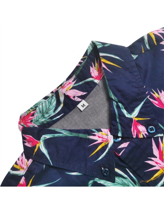 High Quality Men Polyester Hawaiian Shirt Bowling Beach Printing Shirt