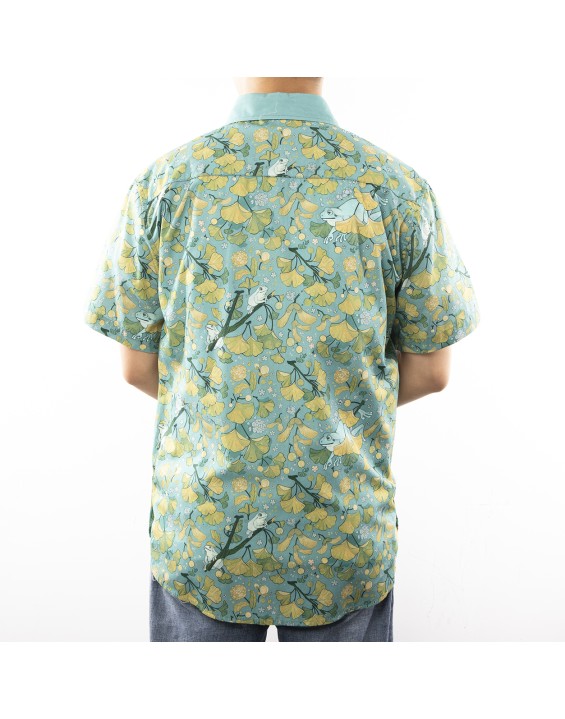  Hawaii vintage print cotton sublimated shirts button  for beach