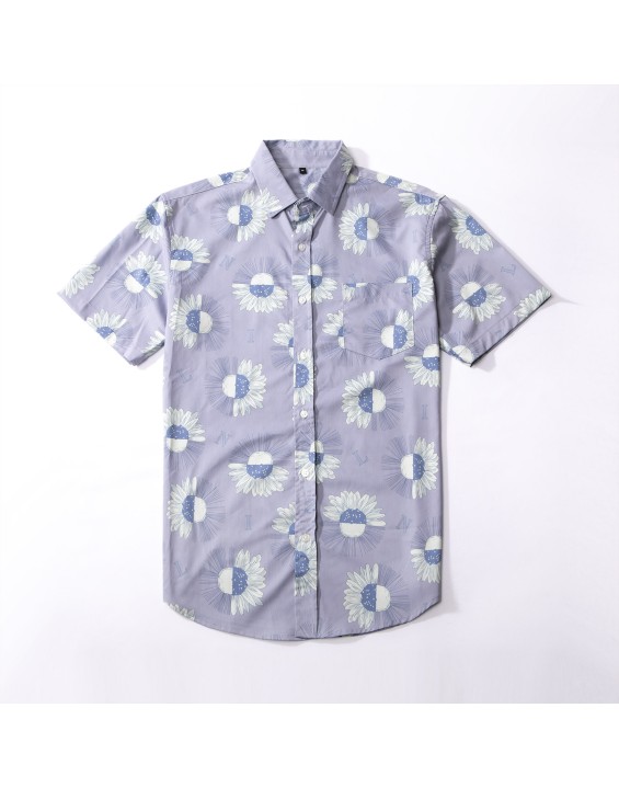 2023 beach shirt summer floral cotton vintage  Hawaiian loose print men's shirt