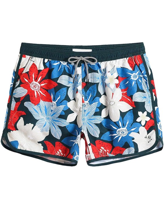 soft swim wear breathability board shorts with pattern hawaiian beach shorts