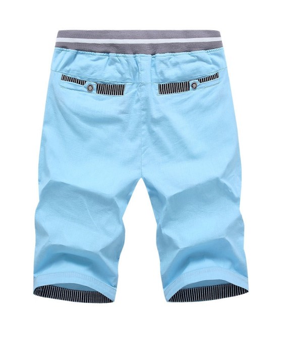 Summer Popular Mens Cotton Shorts Elastic Waist Pockets bermuda Casual Shorts