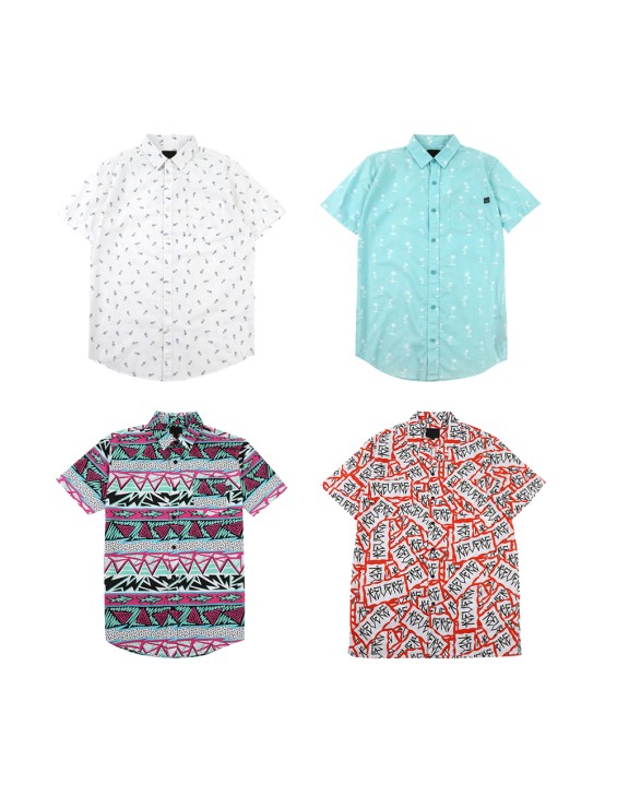 2023 New Design  Print Button Up Set Short Sleeve Printed Hawaiian Casual Shirts Shorts For Men