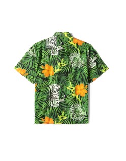 Print Tiki Shirts Hawaii Style Button Up Cotton Fabric Hawaiian Shirts