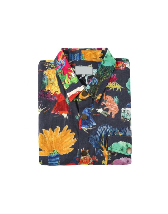 New style  summer short sleeve colorful floral printed new model casual shirt for men 