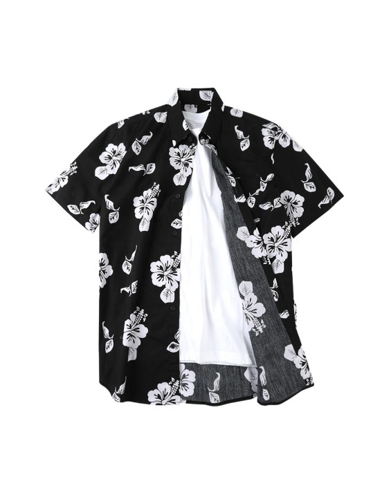  Summer Men's Hawaiian Shirt High Quality Male Blouse Stylish New men's European size printed Hawaiian short sleeve shirt