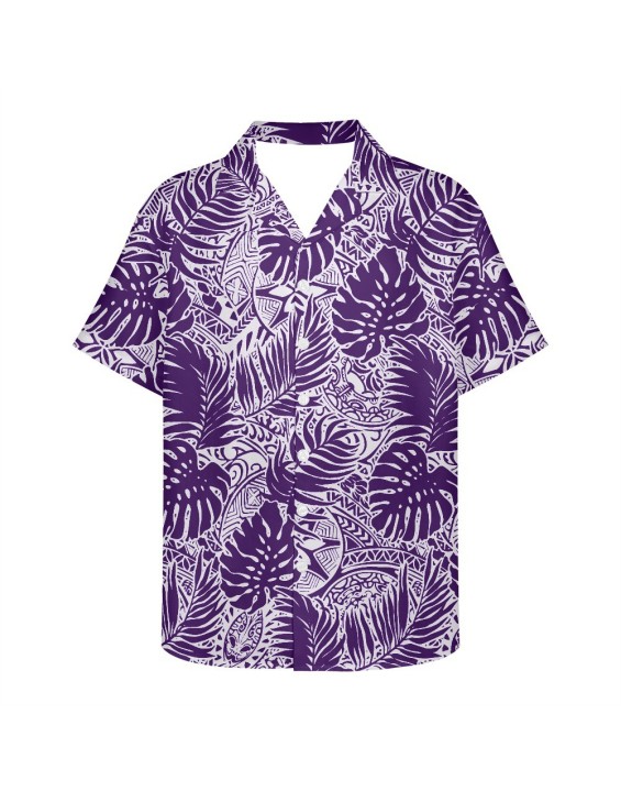 Pineapple Palm Leaf All Over Print Aloha Shirts  Design Soft Fabric Hawaiian Shirts