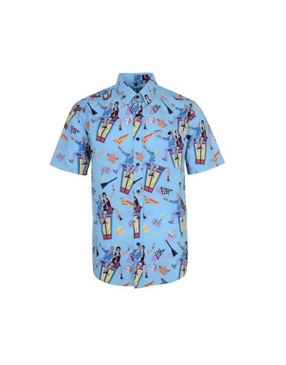 New Look  Printed Causal Designed Hawaiin Sky Blue Shirts Aloha For Men