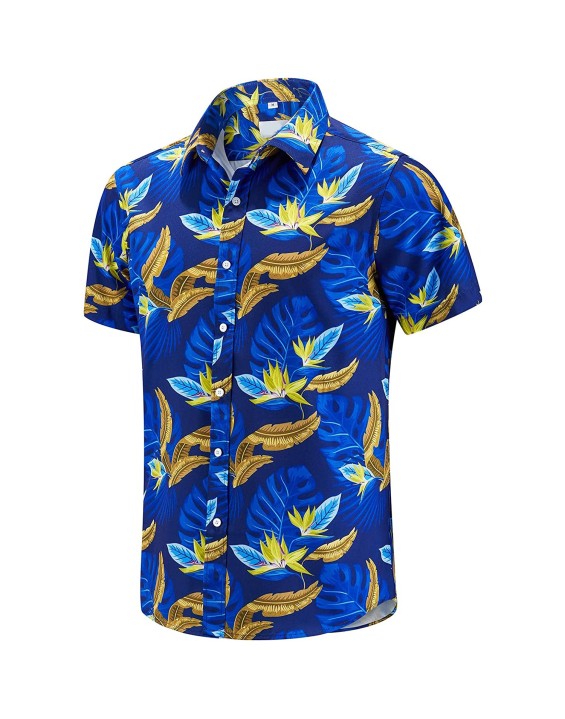 hot selling fashion men casual hawaiian beach floral button up shirts