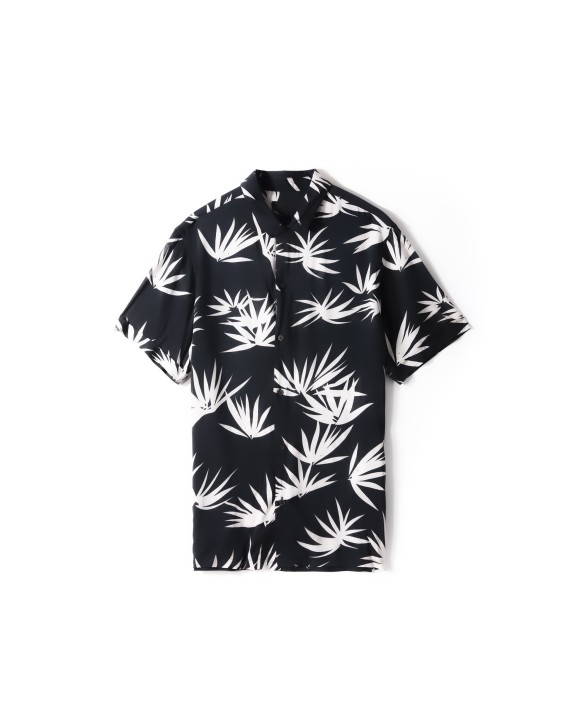 Summer  Printed Cool Beach Floral Hawaiian Style Shirt Short Sleeve Button up Coconut Tree Printing Hawaii Shirts for Men